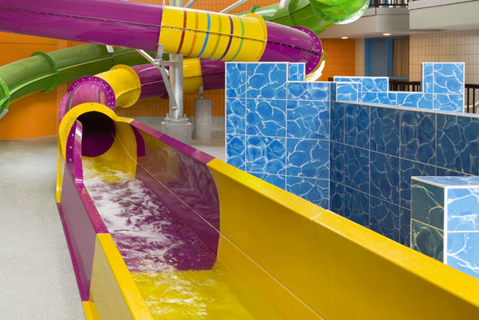 Purple & Yellow Waterslide